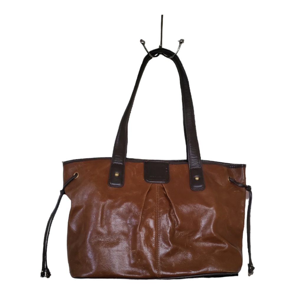 Tignanello Brown Leather Tasseled Shoulderbag Office‎ Everyday Bag